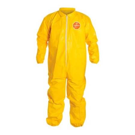 Dupont Coverall. Collar. Stormflap. Elastic Wrists and Ankles. Yellow. 2X QC125SYL2X001200